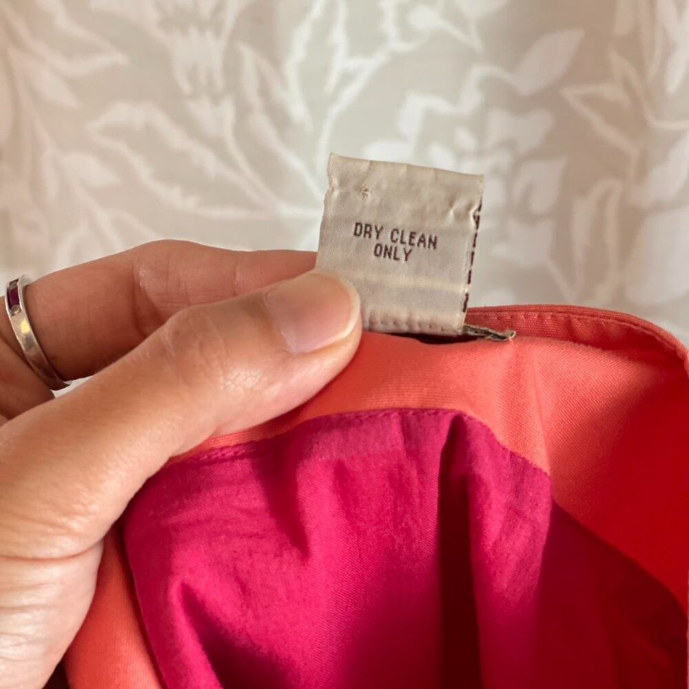 Vintage Y2K Anthropologie Elevenses Embroidered Cotton Skirt Coral A-Line Size 6 - Picture 7 of 8